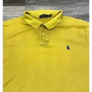 Polo Ralph Lauren Polo Shirt Ochre Yellow Mens 2XL Short Sleeve  Pony Preppy